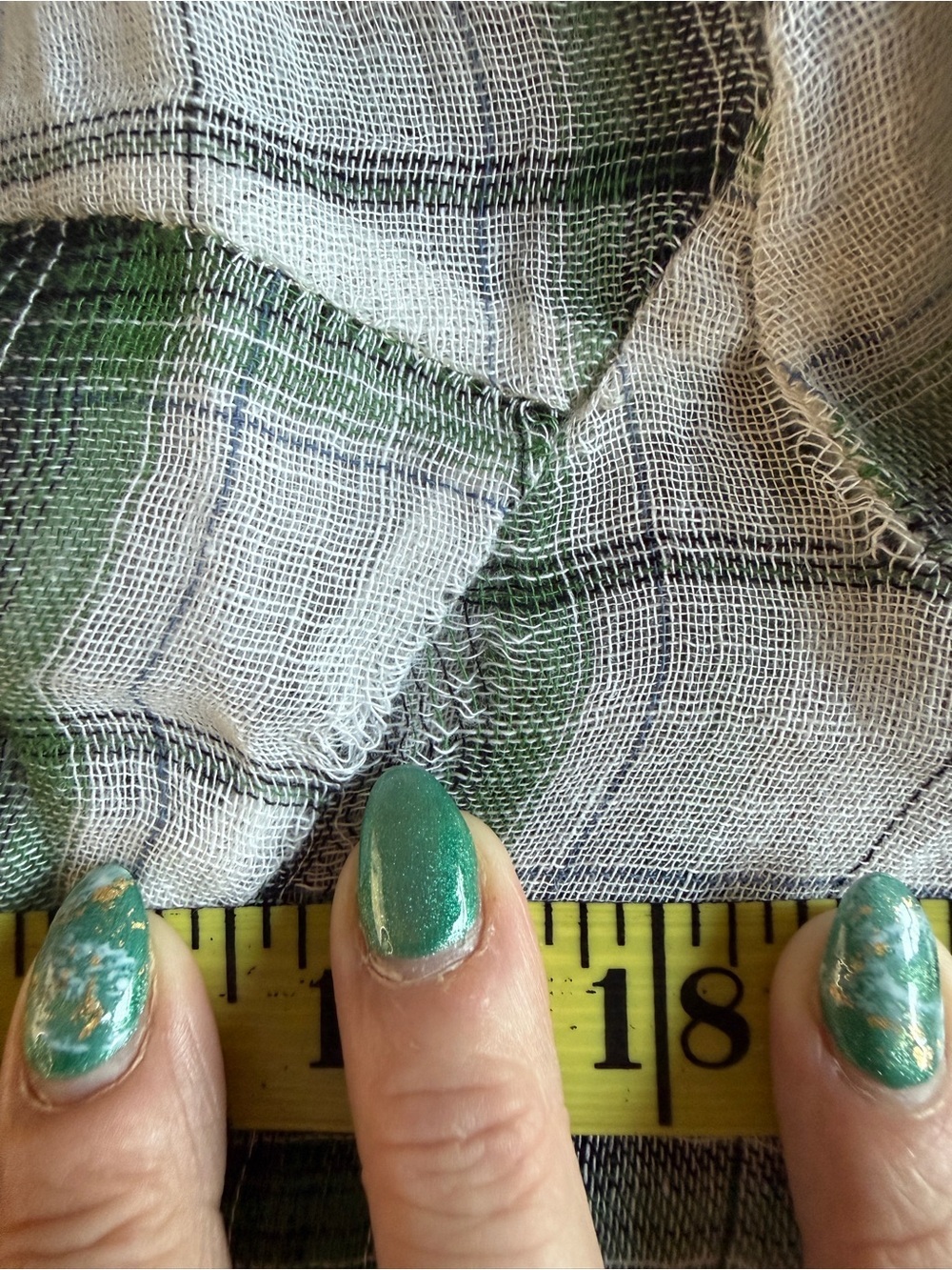 Aratta Summer Breeze Embroidered Green Plaid Button-Front Tunic Dress, NWT *FLAW - Picture 11 of 11